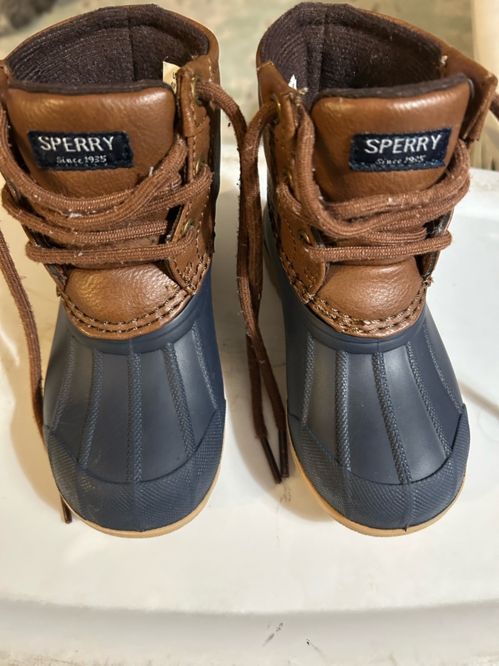 Sperry Kids Brown and Black Waterproof Duck Boots